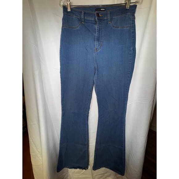 Fashion Nova  High Waist Flare Jeans Size 11 Stretch Sexy Boho Western Disco y2k - Picture 2 of 9